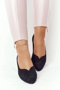 Damskie Buty damskie Vinceza Baleriny Na Srebrnym Obcasie Vinceza 21-10601 Czarne