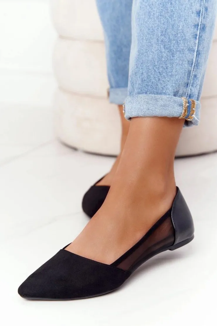 Evento Baleriny Klasyczne*Baleriny W Szpic Z Siateczką Czarne Melania