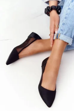 Evento Baleriny Klasyczne*Baleriny W Szpic Z Siateczką Czarne Melania