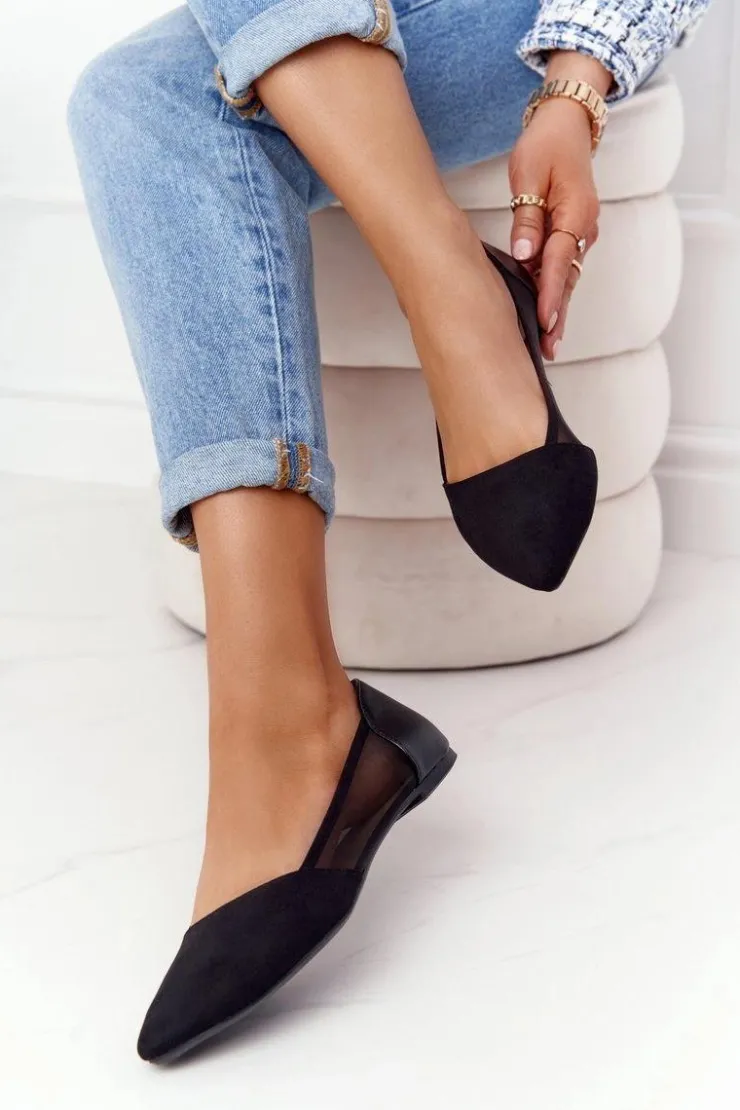 Evento Baleriny Klasyczne*Baleriny W Szpic Z Siateczką Czarne Melania