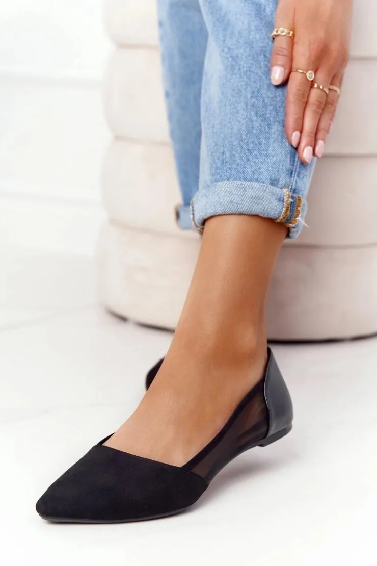 Evento Baleriny Klasyczne*Baleriny W Szpic Z Siateczką Czarne Melania