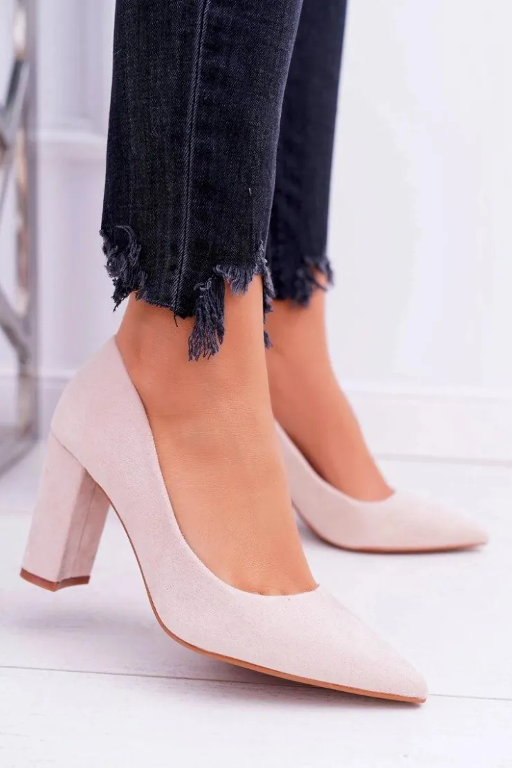 Best Boto Beżowe Zamszowe Czółenka Satisfied