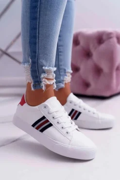 Discount Boto Białe Damskie Sportowe Tenisówki Acarana