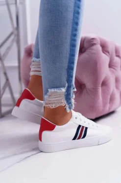 Discount Boto Białe Damskie Sportowe Tenisówki Acarana