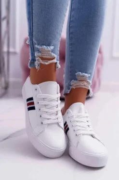 Discount Boto Białe Damskie Sportowe Tenisówki Acarana