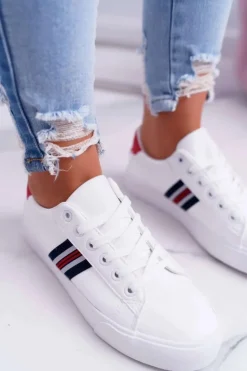 Discount Boto Białe Damskie Sportowe Tenisówki Acarana