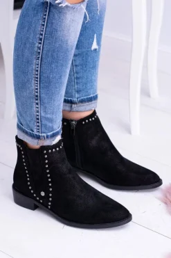 Big Star Shoes Big Star Czarne Damskie Botki Sztyblety BB274529