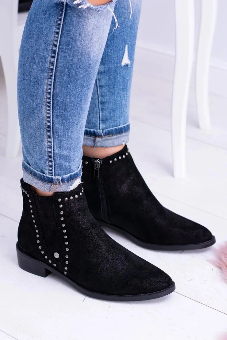 Big Star Shoes Big Star Czarne Damskie Botki Sztyblety BB274529