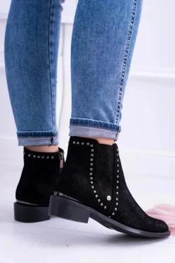 Big Star Shoes Big Star Czarne Damskie Botki Sztyblety BB274529