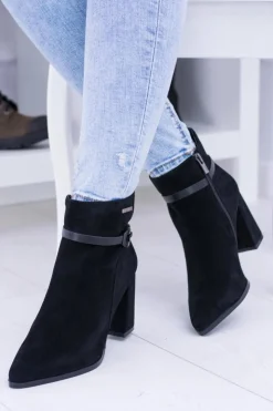 Big Star Shoes Botki Na Słupku|Botki Na Obcasie*Big Star Czarne Zamszowe Botki Na Słupku BB274383