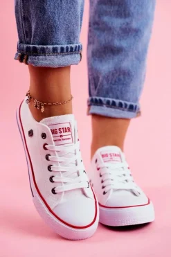 Hot Big Star Shoes Big Star Damskie Białe Trampki T274022 Biały