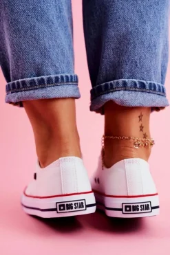 Hot Big Star Shoes Big Star Damskie Białe Trampki T274022 Biały