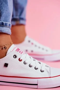 Hot Big Star Shoes Big Star Damskie Białe Trampki T274022 Biały