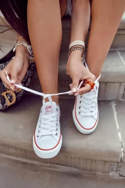 Hot Big Star Shoes Big Star Damskie Białe Trampki T274022 Biały