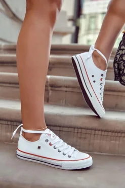 Hot Big Star Shoes Big Star Damskie Białe Trampki T274022 Biały