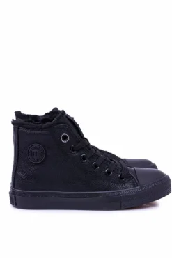 Big Star Shoes Chłopięce|Dziewczęce*Big Star Dziecięce Wysokie Czarne Trampki Sneakersy BB374141