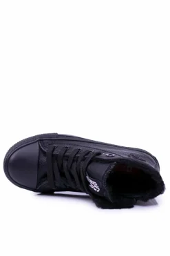 Big Star Shoes Chłopięce|Dziewczęce*Big Star Dziecięce Wysokie Czarne Trampki Sneakersy BB374141