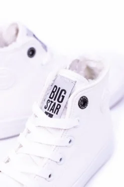 Damskie Big Star Shoes Big Star Dziecięce Wysokie Białe Trampki Sneakersy BB374141