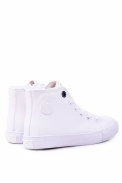 Damskie Big Star Shoes Big Star Dziecięce Wysokie Białe Trampki Sneakersy BB374141