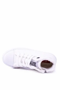 Damskie Big Star Shoes Big Star Dziecięce Wysokie Białe Trampki Sneakersy BB374141