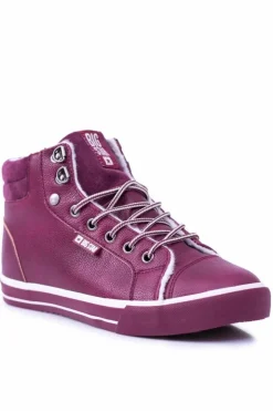 Big Star Shoes Trampki Damskie Big Star|Big Star*Big Star Ocieplane Bordowe Damskie Tenisówki BB274007