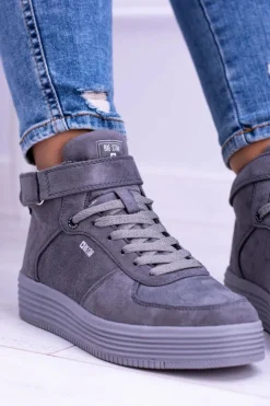 Damskie Big Star Shoes Big Star Szare Sneakersy Trampki BB274645