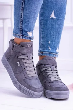 Damskie Big Star Shoes Big Star Szare Sneakersy Trampki BB274645