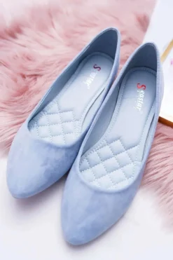 Damskie Boto Błękitne Damskie Balerinki Zamsz Bueno