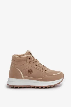 Damskie Boto Botki Buty Sportowe Damskie Ocieplane Na Platformie Khaki Ariatte