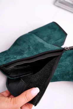 Buty damskie Vinceza Botki Na Słupku|Czarne Botki*Botki Damskie Ciepłe Eko Zamsz Zielone So Good