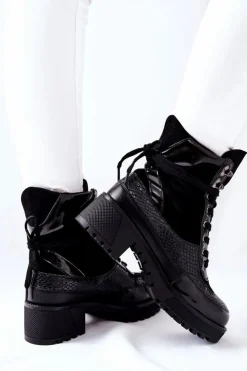 Damskie Boto Botki Damskie Czarne Katanie