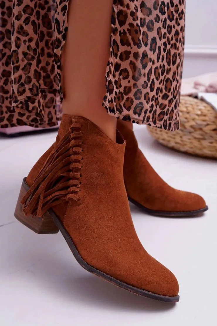 Boto Botki Wiosenne|Botki Zimowe Damskie*Botki Damskie Kowbojki Camel Agnes