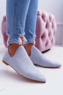 Damskie Boto Botki Damskie Lu Boo Z Wycięciami Błękitne Chelsea