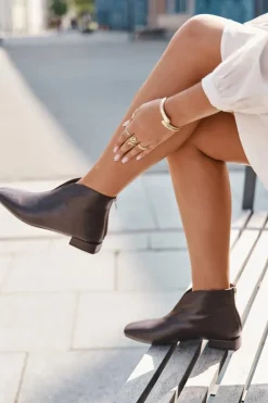 Boto Botki Ocieplane|Botki Skórzane*Botki Damskie Na Delikatnym Obcasie Czekoladowe Elvienne