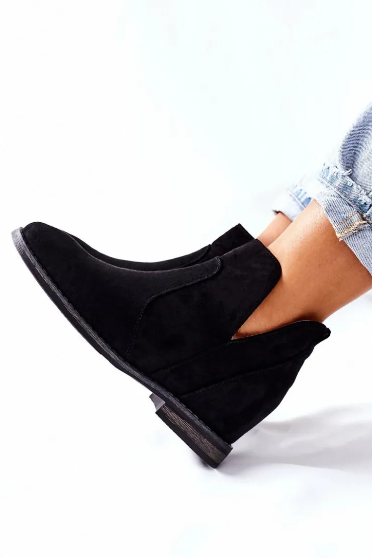 Sale Damskie buty S.Barski Botki Damskie Na Koturnie S.Barski Joiva Czarne