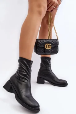 Evento Botki Ocieplane|Czarne Botki*Botki Damskie Na Niskim Obcasie Czarne Aphroteia