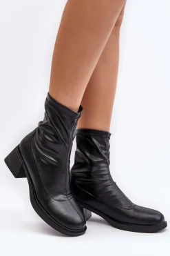 Evento Botki Ocieplane|Czarne Botki*Botki Damskie Na Niskim Obcasie Czarne Aphroteia