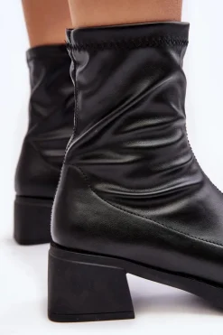 Evento Botki Ocieplane|Czarne Botki*Botki Damskie Na Niskim Obcasie Czarne Aphroteia