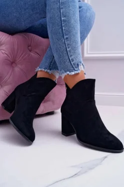 Best Buty Sergio Leone Botki Damskie Na Obcasie Sergio Leone Czarne BT525