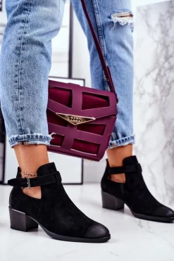 Damskie Buty damskie Vinceza Botki Damskie Na Obcasie Z Wycięciami Czarne Sicily