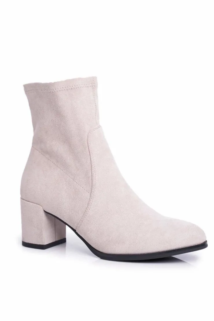 Damskie Buty Sergio Leone Botki Damskie Na Obcasie Sergio Leone Wsuwane Szare LikeStar