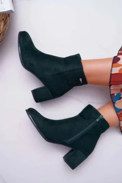 Buty Sergio Leone Botki Na Słupku|Botki Zimowe Damskie*Botki Damskie Na Obcasie Sergio Leone Zielone BT522