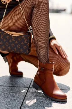 Boto Botki Zimowe Damskie|Brązowe I Beżowe Botki*Botki Damskie Na Płaskim Obcasie Brązowe Noria