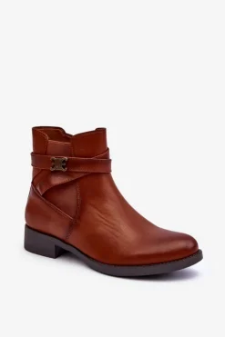 Boto Botki Zimowe Damskie|Brązowe I Beżowe Botki*Botki Damskie Na Płaskim Obcasie Brązowe Noria