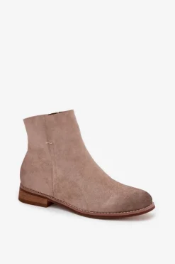 Damskie Buty damskie Vinceza Botki Damskie Na Płaskim Obcasie Vinceza 39961 Beżowe