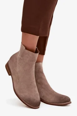 Damskie Buty damskie Vinceza Botki Damskie Na Płaskim Obcasie Vinceza 39961 Beżowe