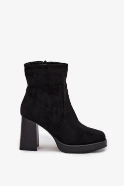 Damskie Boto Botki Damskie Na Słupku Czarne Pavinne