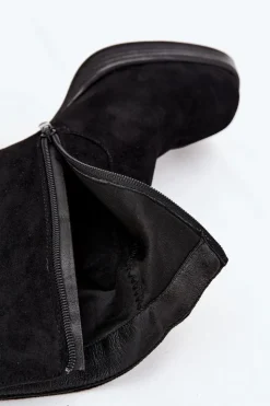 Damskie Boto Botki Damskie Na Słupku Czarne Pavinne