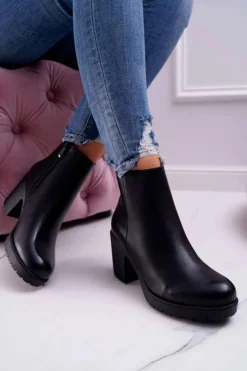Boto Botki Na Słupku|Botki Na Obcasie*Botki Damskie Na Słupku Czarne Veba