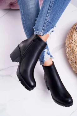 Boto Botki Na Słupku|Botki Na Obcasie*Botki Damskie Na Słupku Czarne Veba